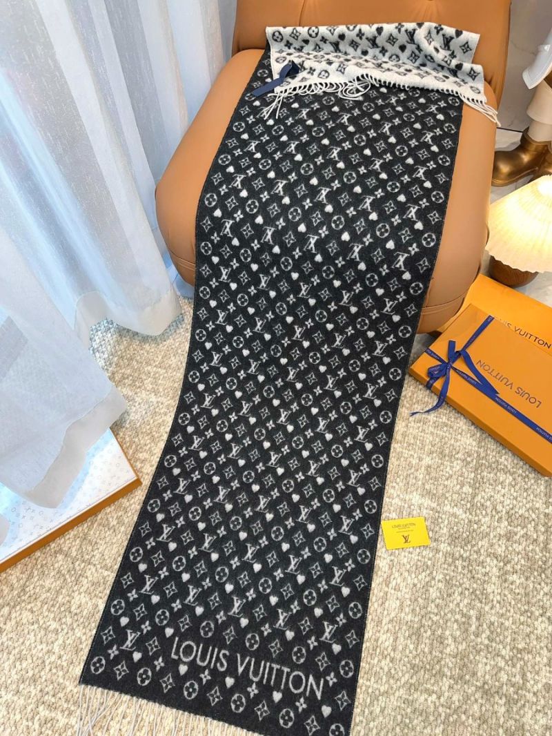 Louis Vuitton Game On Cashmere Scarf MP2907 195 x 45cm black