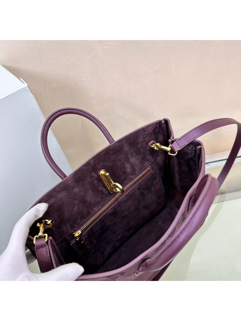 Burberry Small Rocking Horse Tote 80994011 dark brown soft calf suede