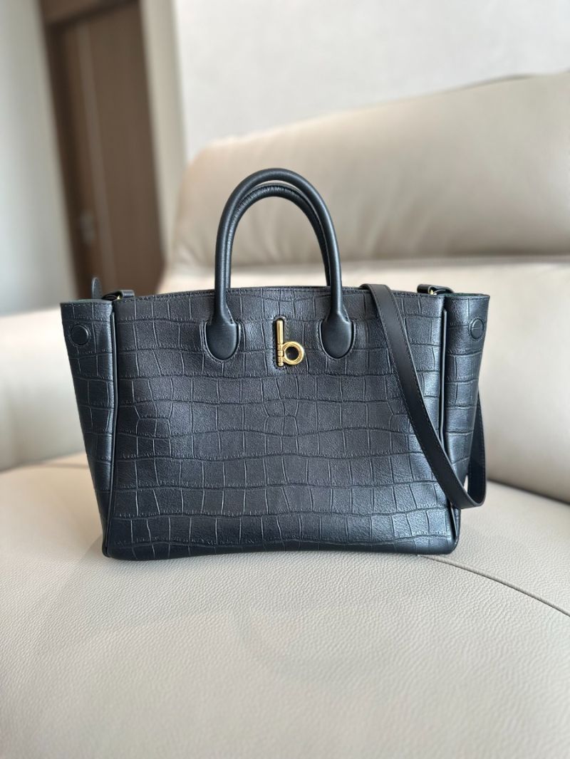 Burberry Small Rocking Horse Tote 80994011 crocodile-effect leather black