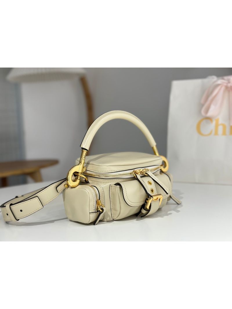 Chloé Small Camera Bag in Shiny Leather white