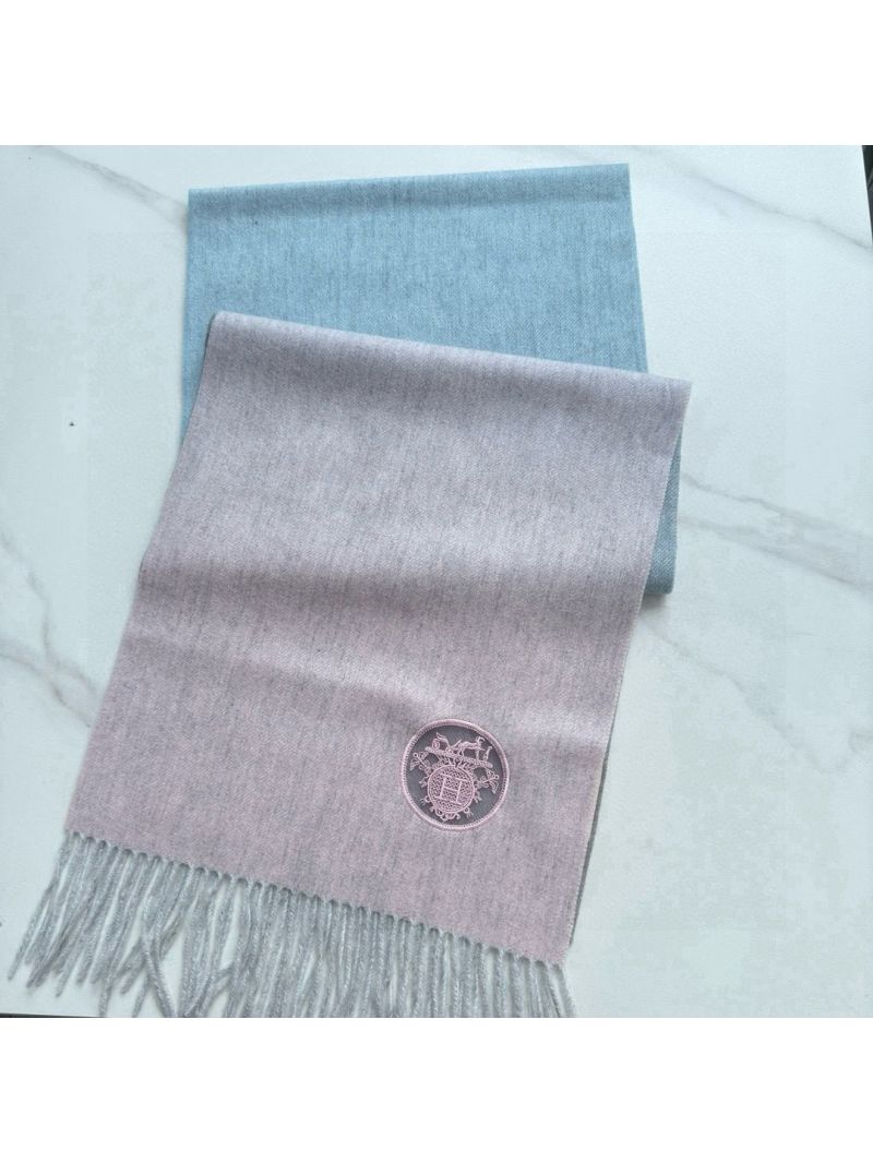 Hermes Gradient Color Block Scarf – Effortless Elegance 35 x 180 cm pink grey