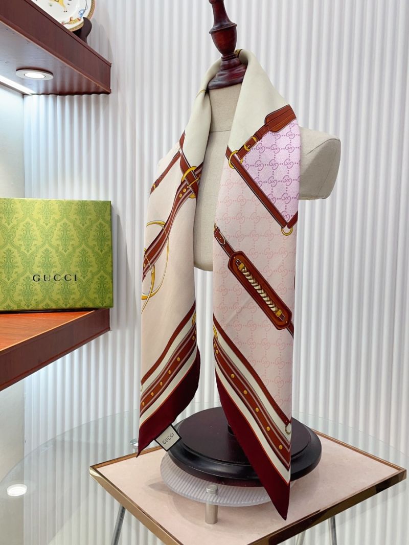 Gucci Double-Sided Silk Scarf – Timeless Luxury 90 x 90 cm dark red