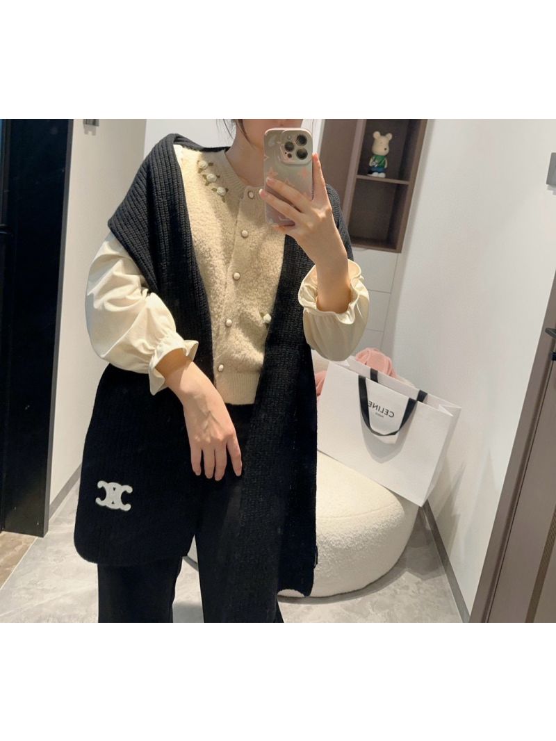 Celine Classic Cashmere Scarf - Timeless Luxury for All 30*180 cm black