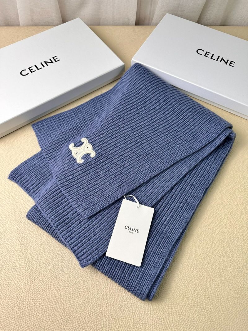 CELINE Classic Cashmere Scarf - 230 cm x 30 cm Luxurious Soft Wool Scarf for Unisex Blue