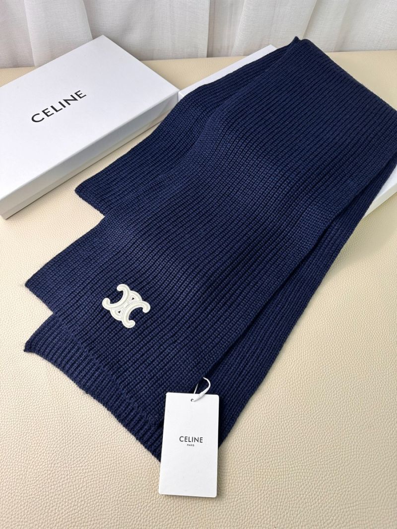 CELINE Classic Cashmere Scarf - 230 cm x 30 cm Luxurious Soft Wool Scarf for Unisex dark blue
