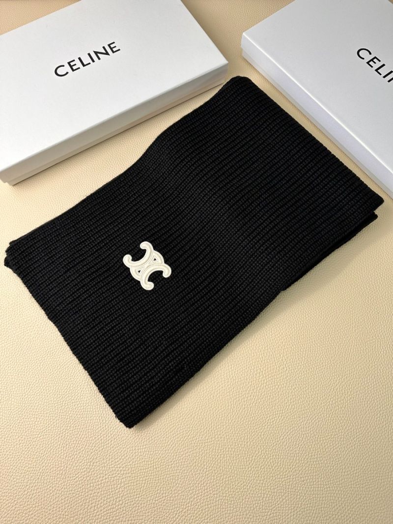 CELINE Classic Cashmere Scarf - 230 cm x 30 cm Luxurious Soft Wool Scarf for Unisex black