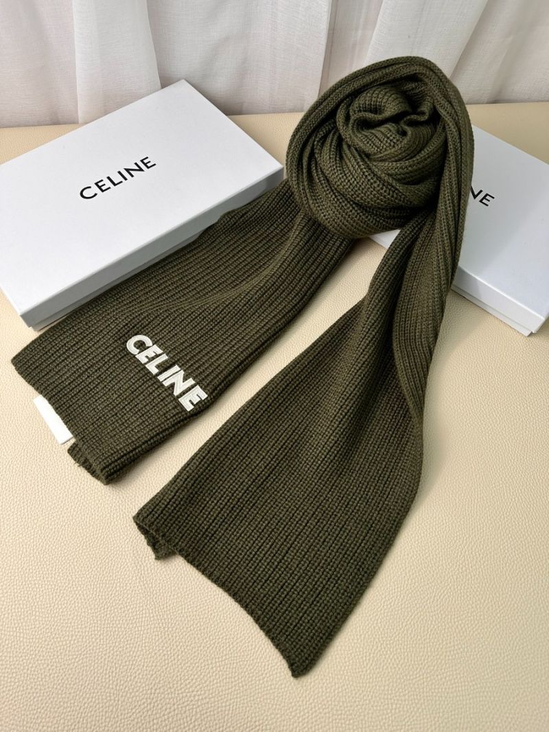 CELINE Classic Cashmere Scarf - 230 x 30 cm dark green