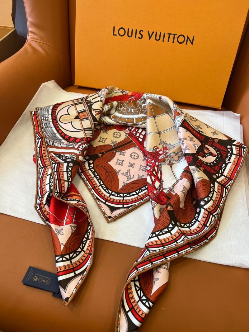 Louis Vuitton "Fly Away" Silk Scarf – 90x90cm Limited Edition Scarf type B
