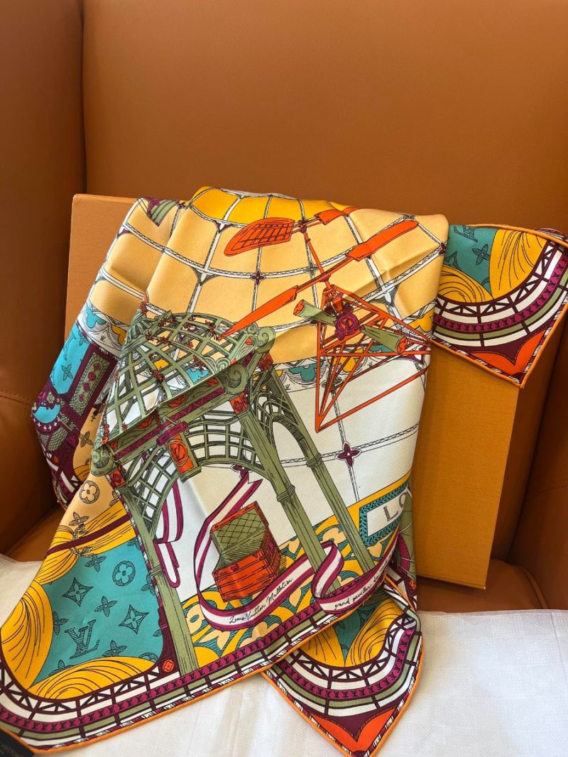 Louis Vuitton "Fly Away" Silk Scarf – 90x90cm Limited Edition Scarf type A
