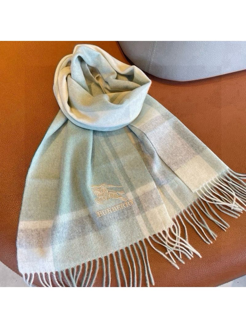 Burberry Classic Embroidered Horse Logo Wool Scarf – 30x180cm green