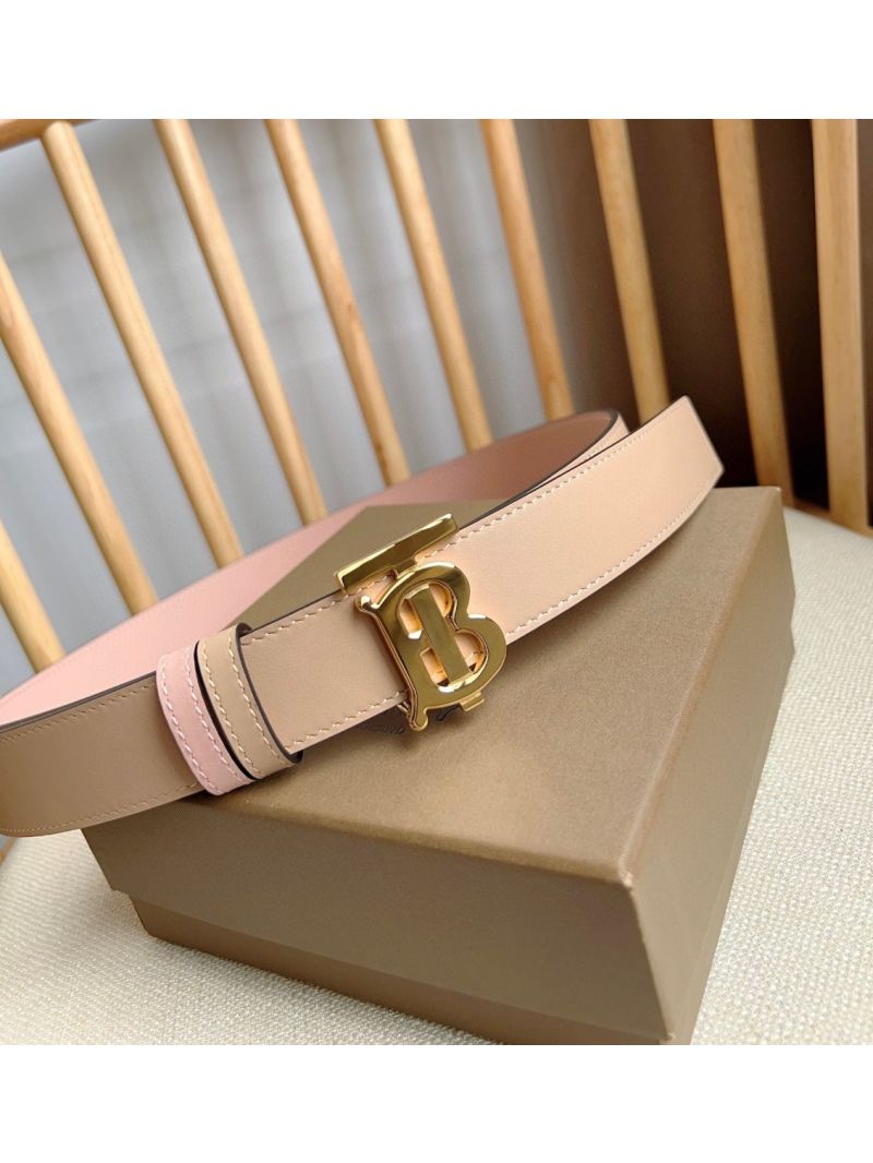 Burberry Leather Reversible TB Belt | 3.0cm | pink Elegant Calf Leather with Monogram Plaque