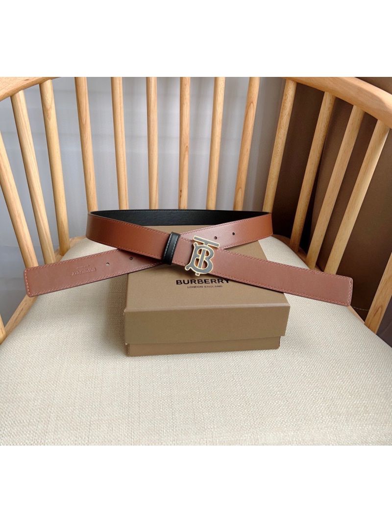 Burberry TB Reversible Belt 3.0cm elegant smooth Leather black/brown black hardware