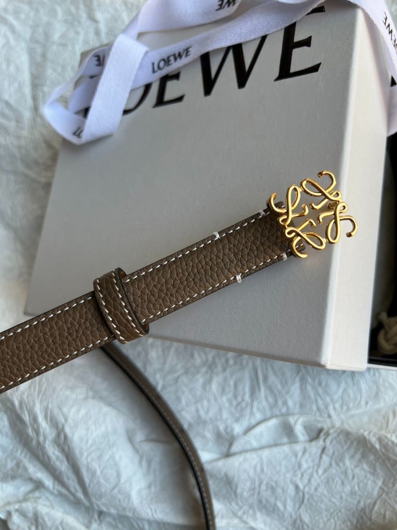 Loewe Anagram Textured-Leather Belt 2.0cm etude leather with Polished Anagram Buckle