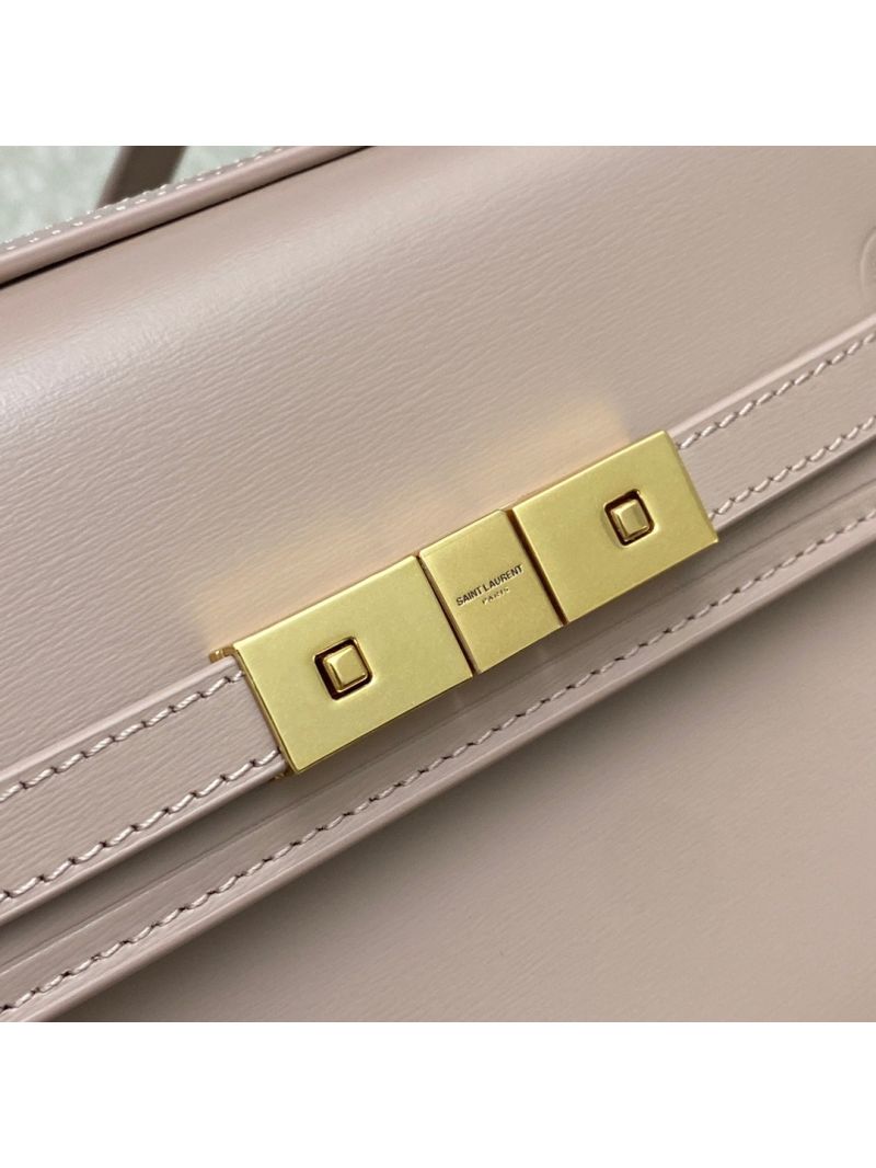 Saint Laurent YSL Manhattan Small In Nude Patent Leather with Gold Hardware 727766