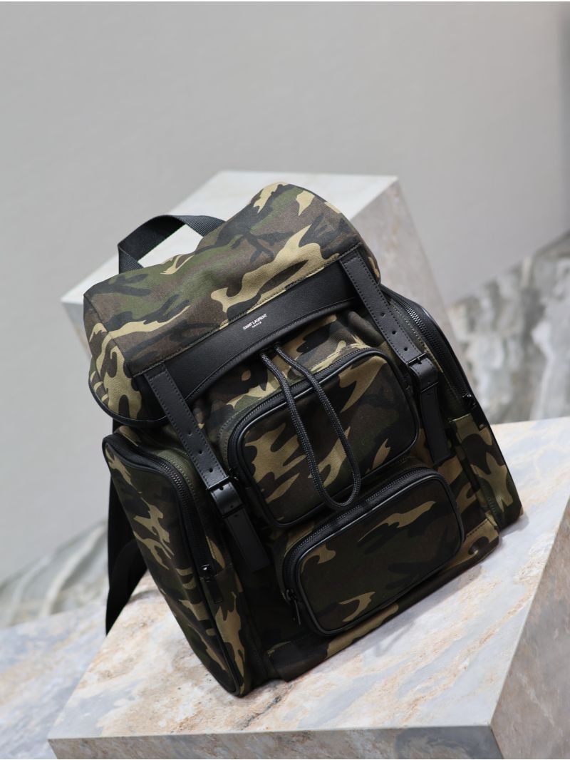 Saint Laurent YSL City Multi-pocket Backpack 437110 Military Green