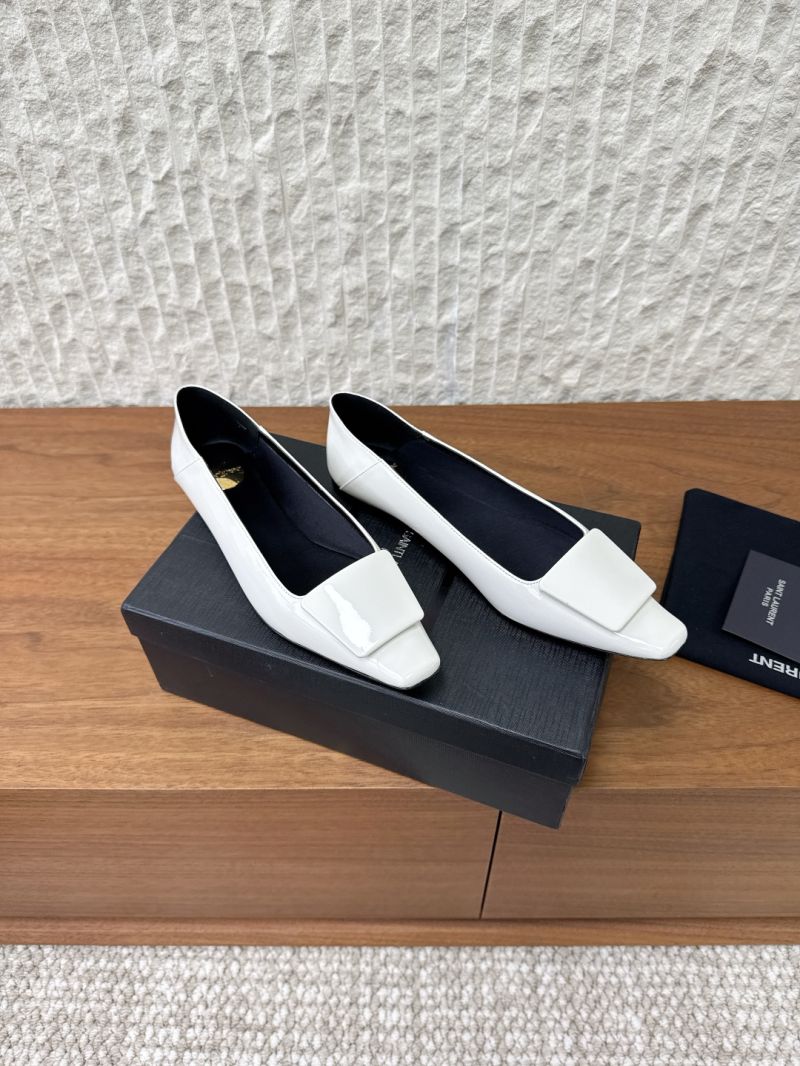 YSL Saint Laurent Poppy Patent Buckle Foldable Ballerina Flats 4893087