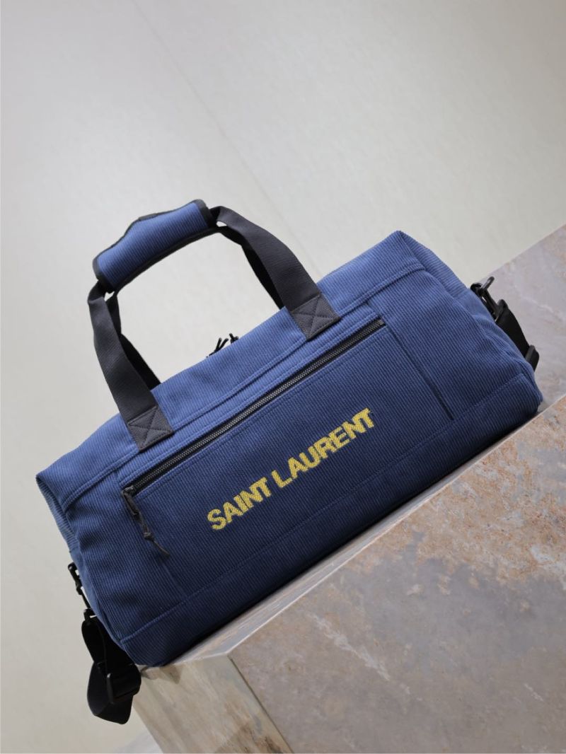 Saint Laurent YSL Logo-jacquard zipped duffle bag 581374 Blue