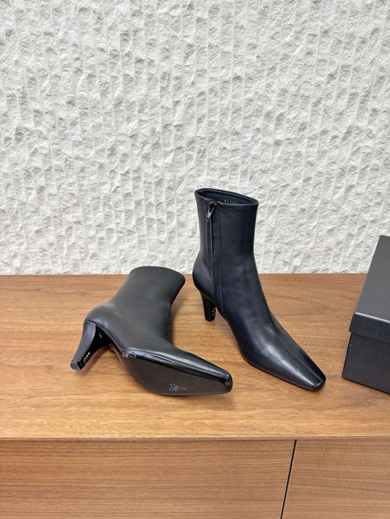 YSL SAINT LAURENT JILL BOOTIES IN SMOOTH LEATHER 806671 BLACK