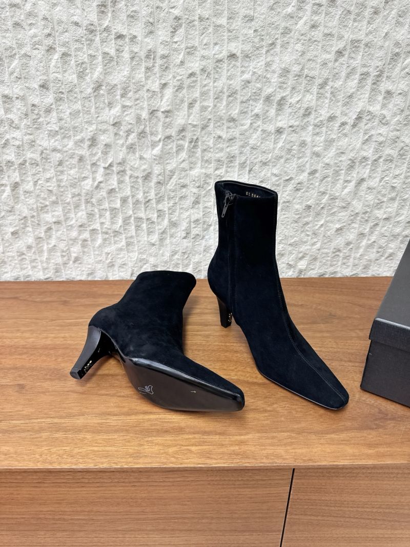 YSL SAINT LAURENT JILL BOOTIES IN SUEDE LEATHER 806671