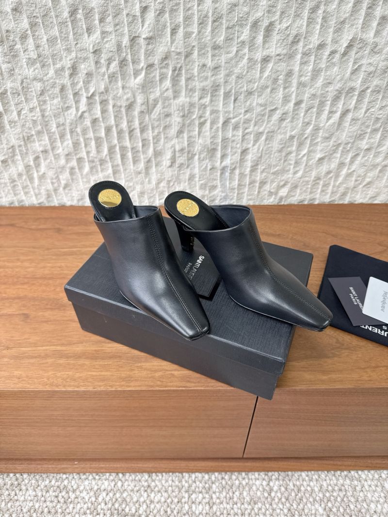 YSL Saint Laurent Jill Mules In Smooth Leather 818049
