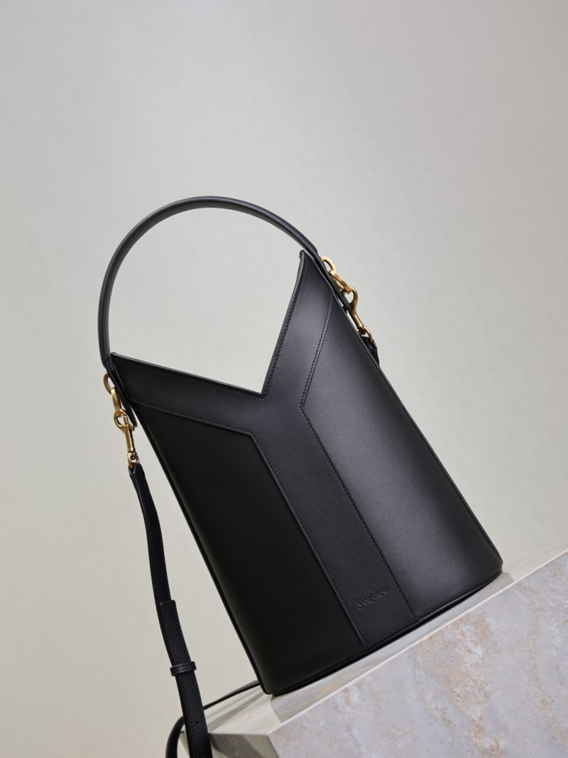 Saint Laurent YSL Y Top-handle bucket in leather 840891 Black