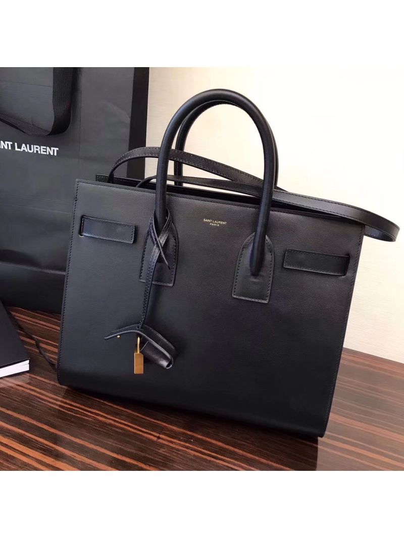 YSL Yves Saint Laurent Classic Sac De Jour Bag in black leather with suede 