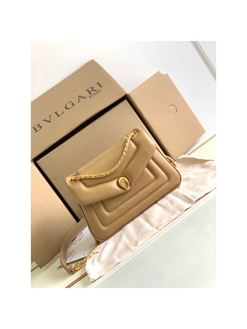Bvlgari Serpenti Reverse Small Shoulder Bag 292612 Brown