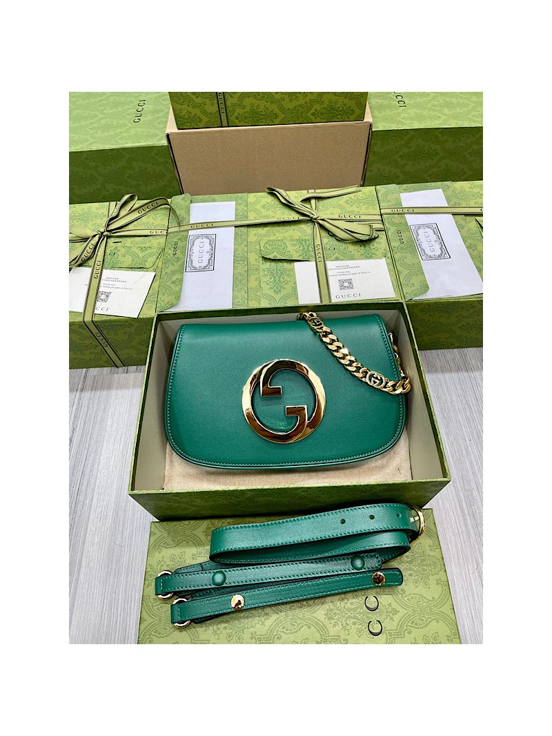 Gucci Blondie shoulder bag Green leather 699268 