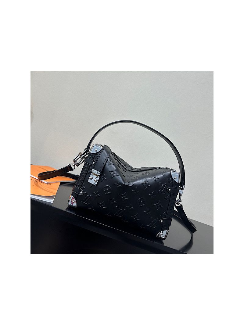 Louis Vuitton LV Side Trunk PM Bag M21709 Calfskin Monogram-debossed Black