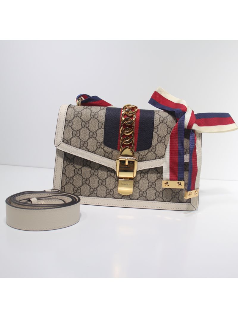 Gucci Sylvie small web shoulder bag 421882 white