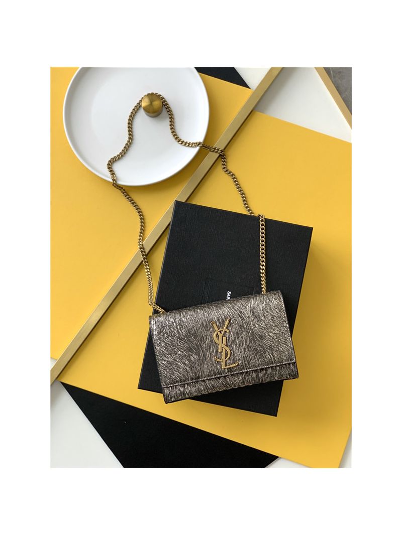 YSL Saint Laurent Kate small with python pattern lambskin leather