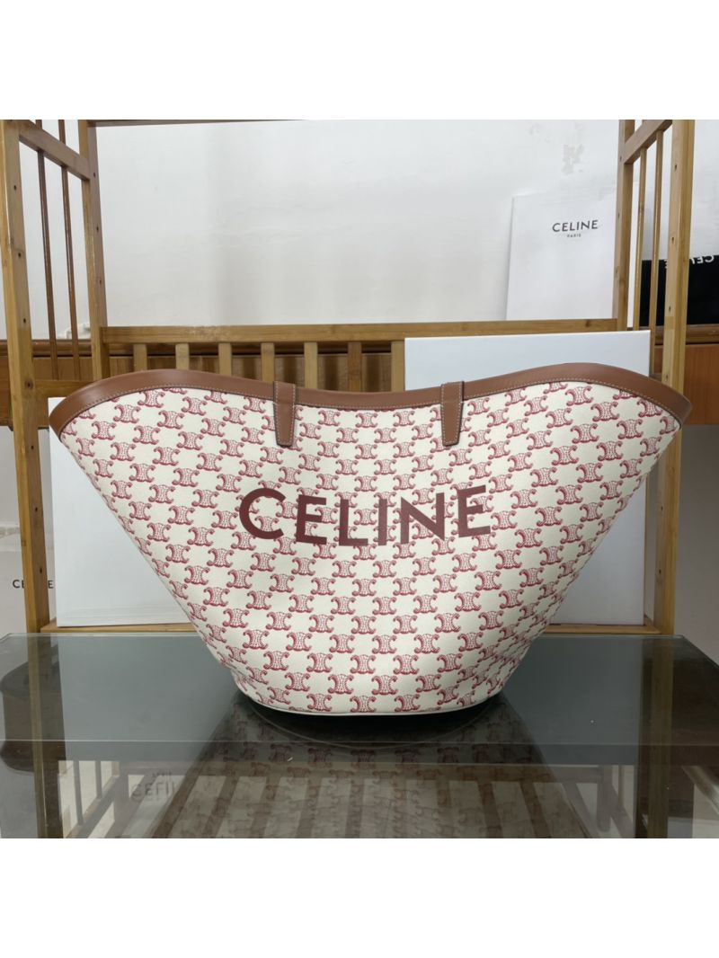 Celine Medium couffin bag in triomphe canvas celine red print