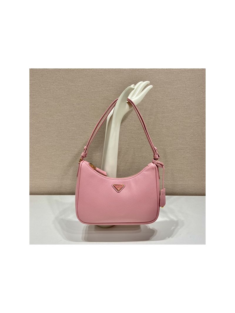 Prada Re-Edition Pink Saffiano leather mini-bag with adjustable strap 1BC204