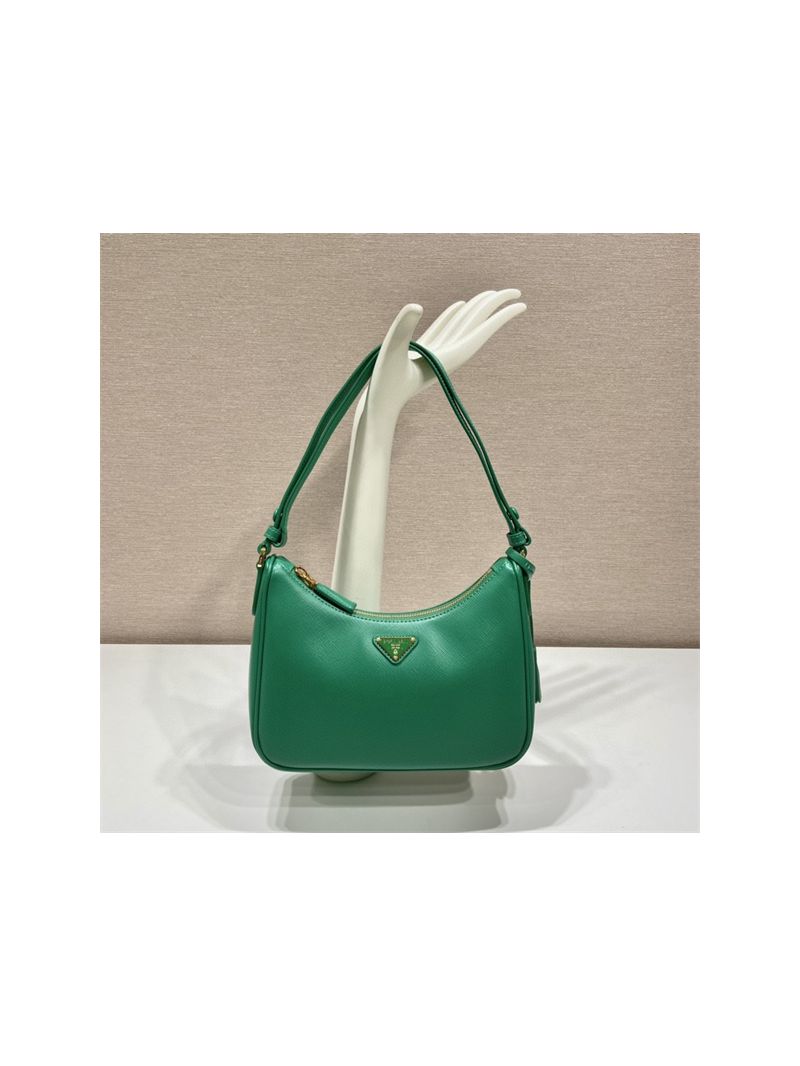 Prada Re-Edition Green Saffiano leather mini-bag with adjustable strap 1BC204