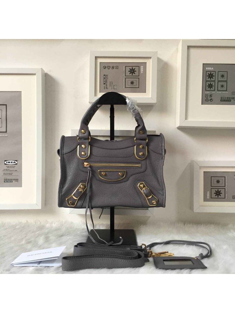 Balenciaga Classic Goatskin Metallic Edge City Grey
