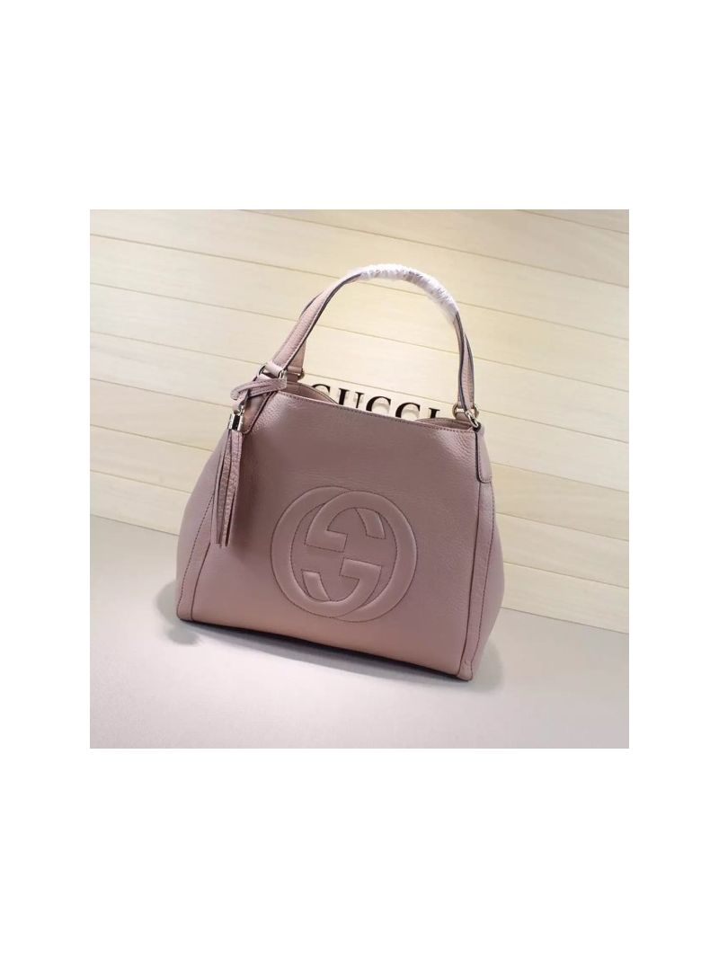 Gucci Soho Leather Shoulder Bag Soft Pink