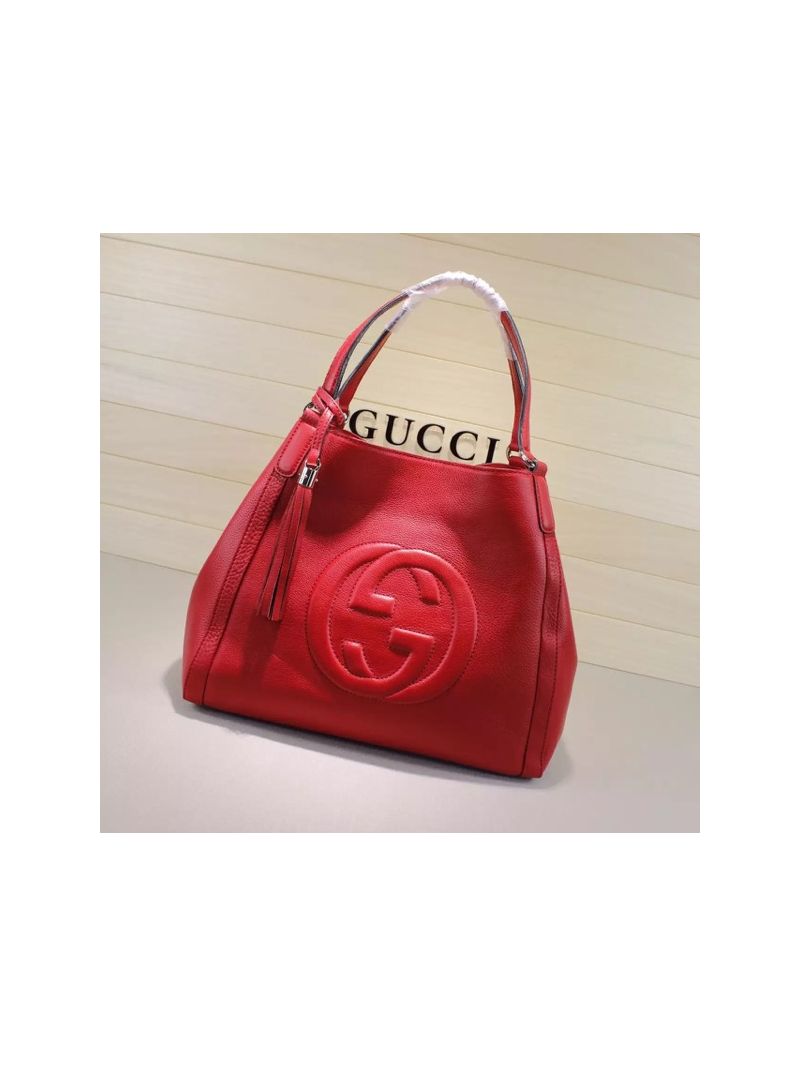 Gucci Soho Leather Shoulder Bag Red