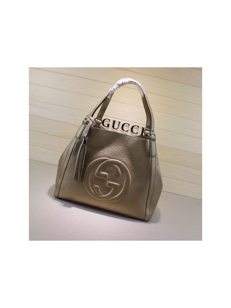 Gucci Soho Leather Shoulder Bag Gold