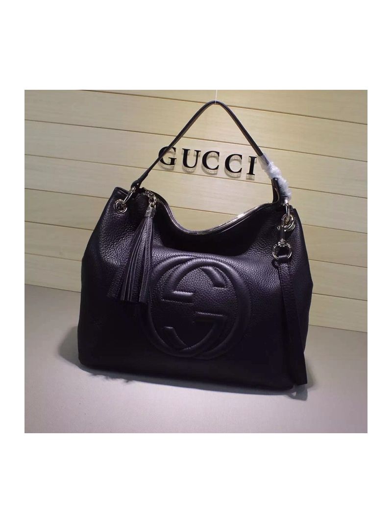 Gucci Black Leather Hobo