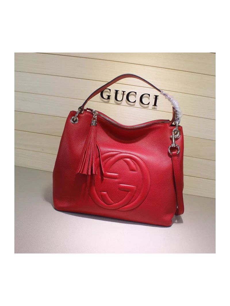 Gucci Red Leather Hobo