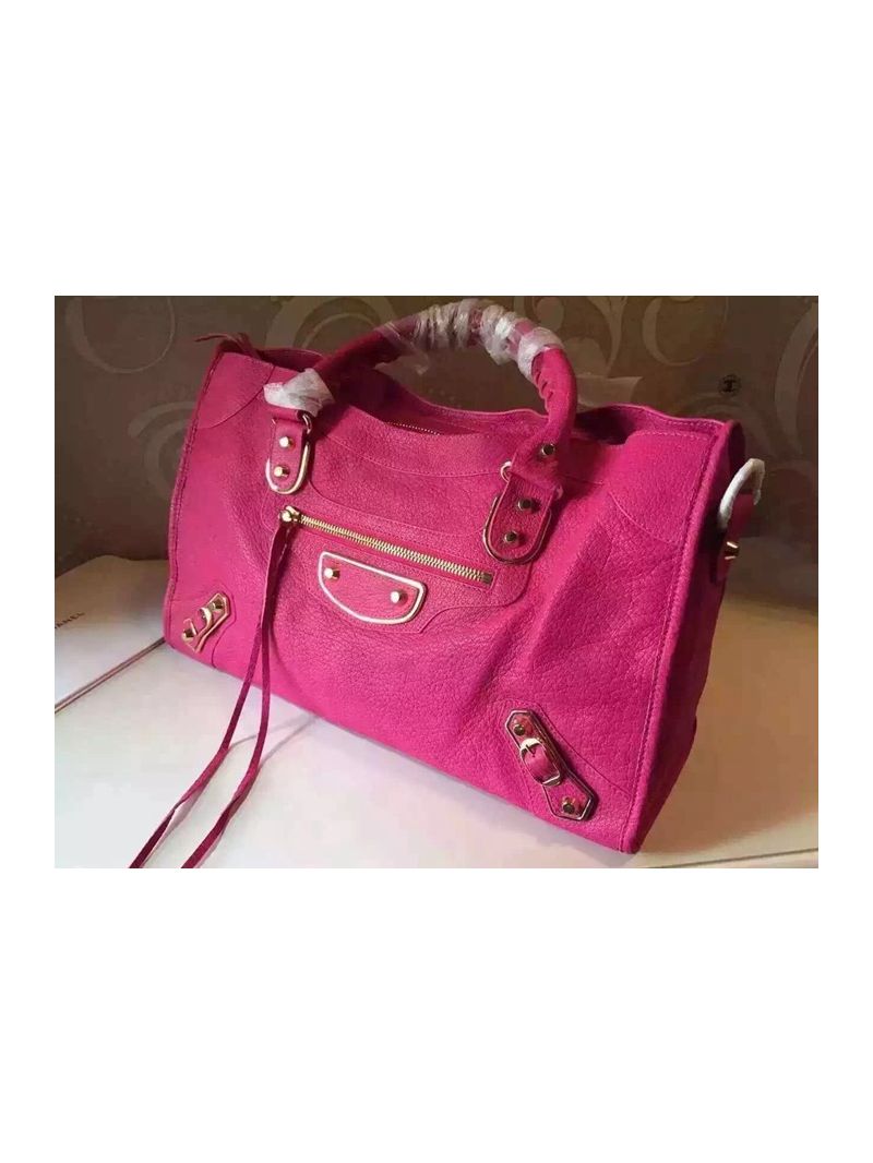 Balenciaga Classic Goatskin Metallic Edge City Rosy Pink