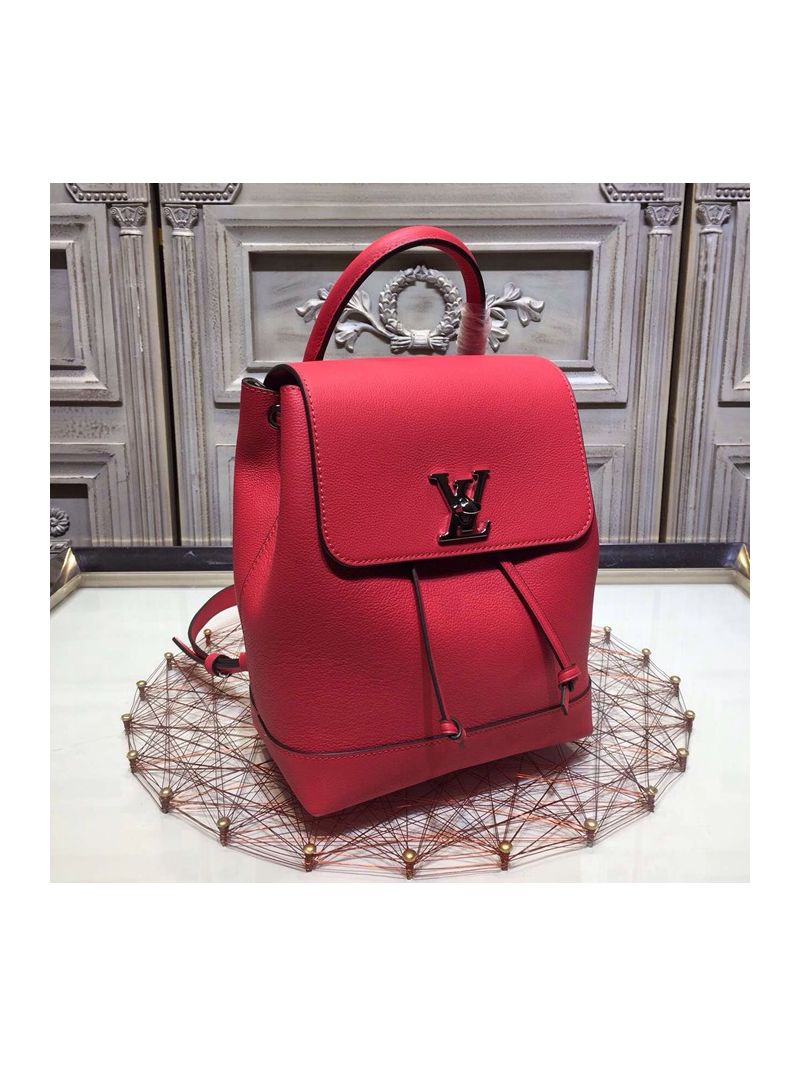 Louis Vuitton LockMe Backpack Cherry Soft Leather