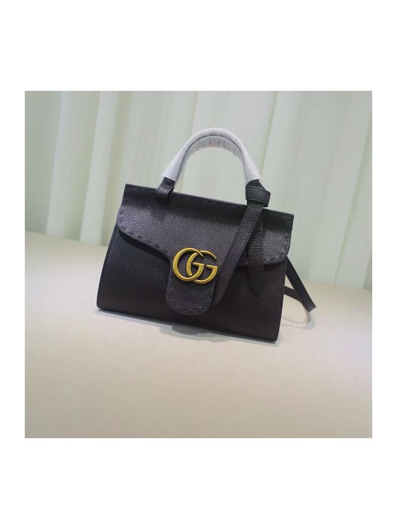 Gucci GG Marmont Black Mini Top Handle Bag 442622