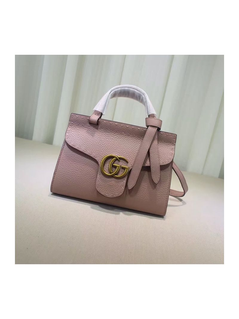 Gucci GG Marmont Soft Pink Mini Top Handle Bag 442622