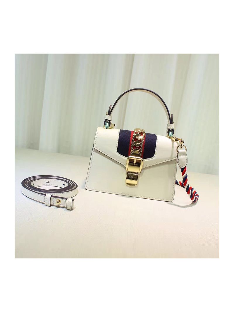 Gucci Sylvie white leather mini bag 470270