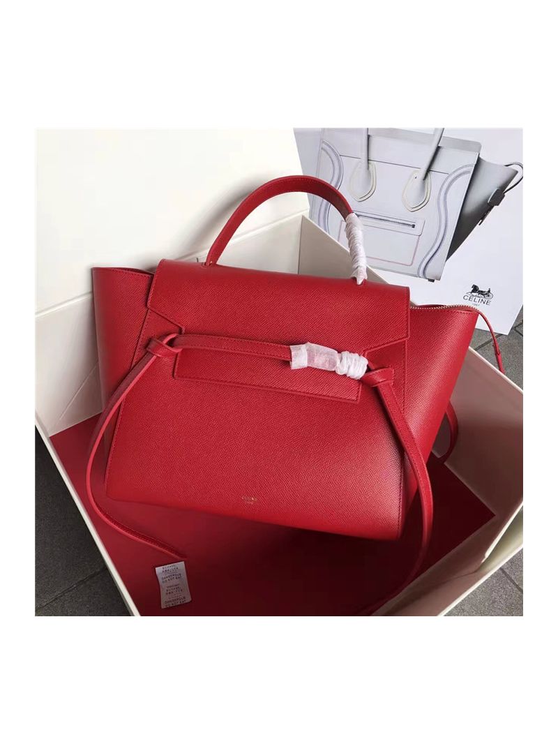 Celine Belt Bag In Red Grained Calfskin 2 sizes