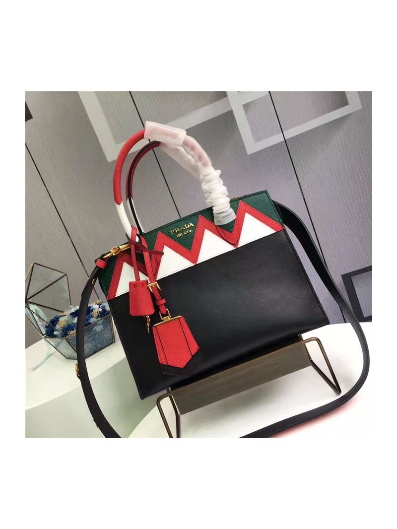 prada esplanade bag 1BA046 green with red 