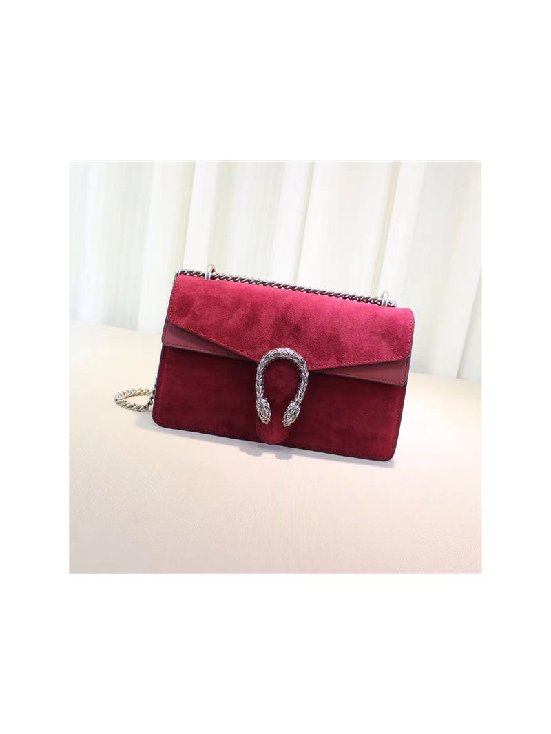 Gucci Dionysus GG suede shoulder bag 400249 wine red