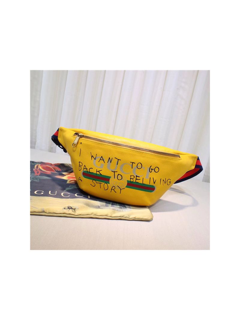 Gucci Coco Capitan logo belt bag 493869 in yellow leather