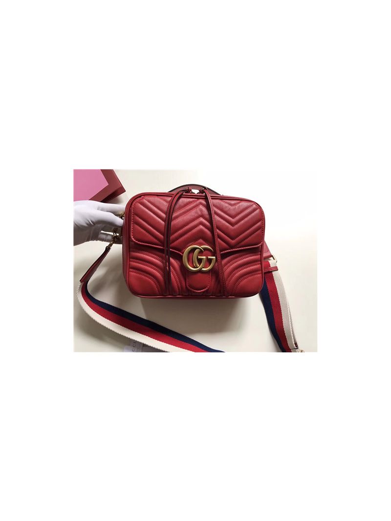 Gucci GG Marmont small red shoulder bag 498100
